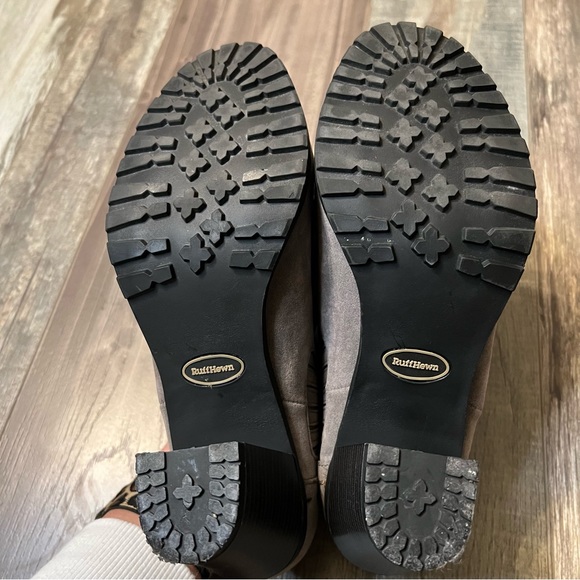 Ruff Hewn Womens Ginger Suede Block Heel Tie Tassel Fringe Gray Bootie Size 9 - Picture 9 of 13